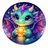 Colorful and expressive fantasy creature avatar for profiles